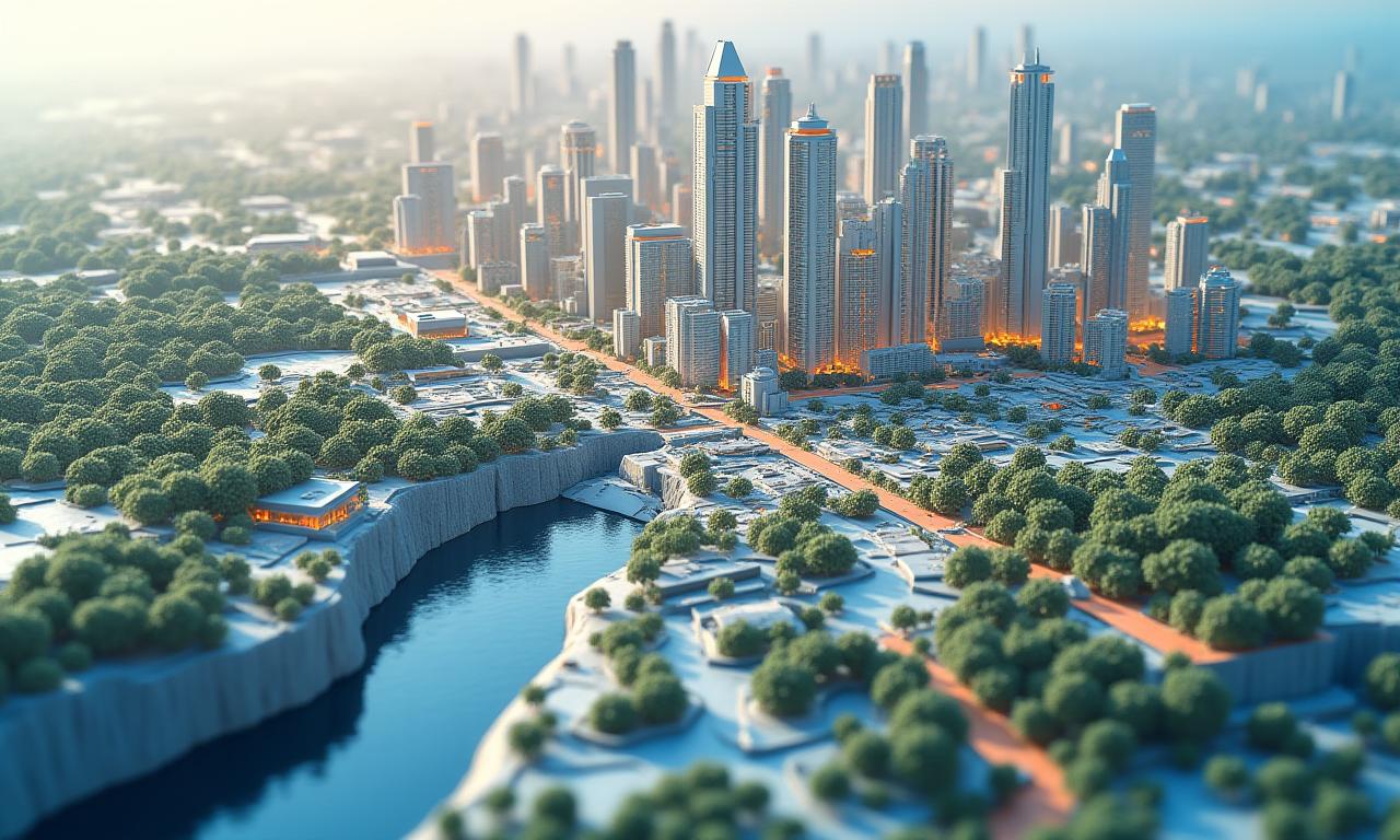 Maquette de smart city et urbanisme durable
