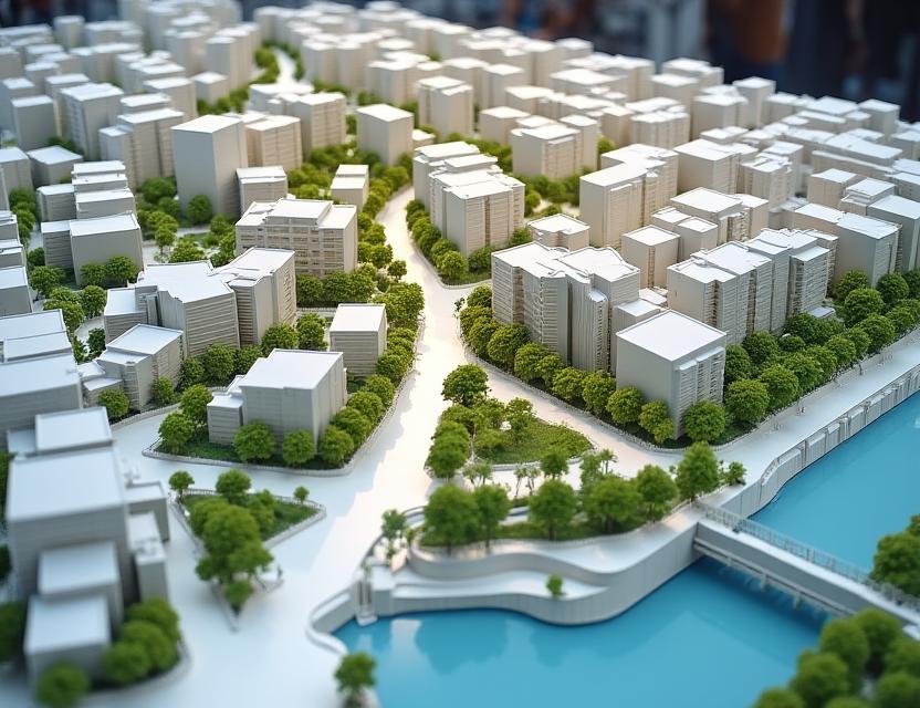 Maquette écoquartier Confluence Lyon