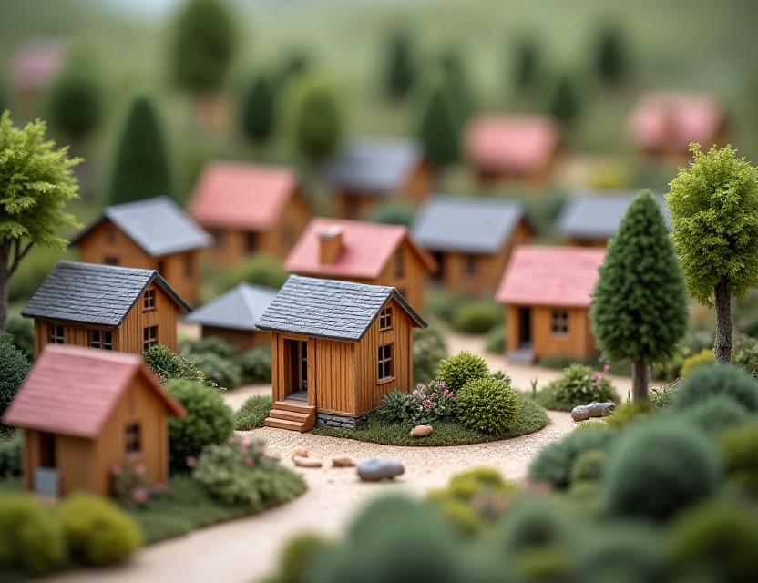Maquette village de tiny houses dans l'Ain